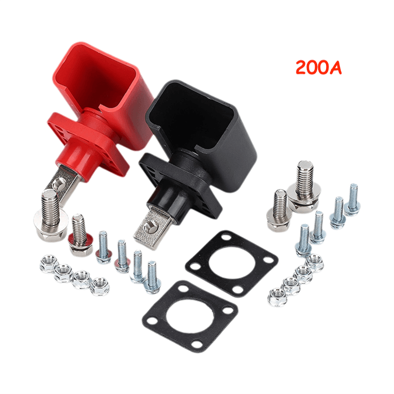 Lithium Battery Terminal 200A Pair (Red & Black) Through Panel image 1